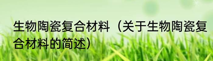 生物陶瓷复合材料（关于生物陶瓷复合材料的简述）