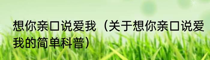 想你亲口说爱我（关于想你亲口说爱我的简单科普）