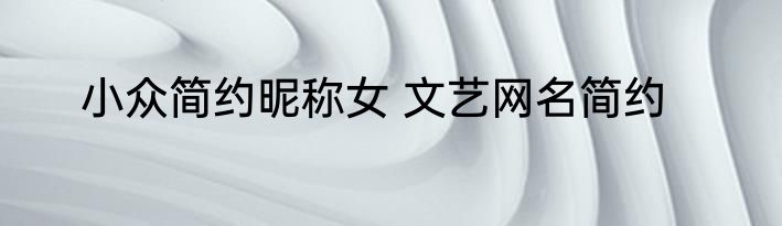 小众简约昵称女 文艺网名简约