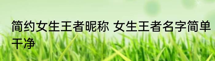 简约女生王者昵称 女生王者名字简单干净