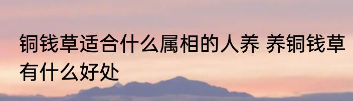铜钱草适合什么属相的人养 养铜钱草有什么好处