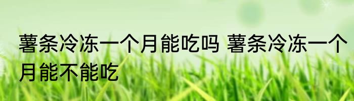 薯条冷冻一个月能吃吗 薯条冷冻一个月能不能吃