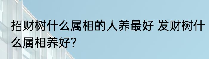招财树什么属相的人养最好 发财树什么属相养好？