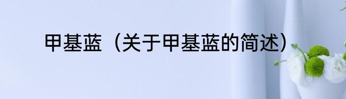 甲基蓝（关于甲基蓝的简述）