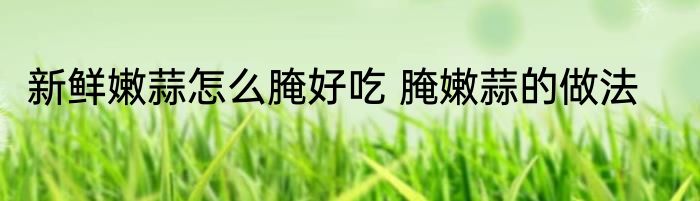新鲜嫩蒜怎么腌好吃 腌嫩蒜的做法