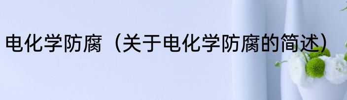 电化学防腐（关于电化学防腐的简述）