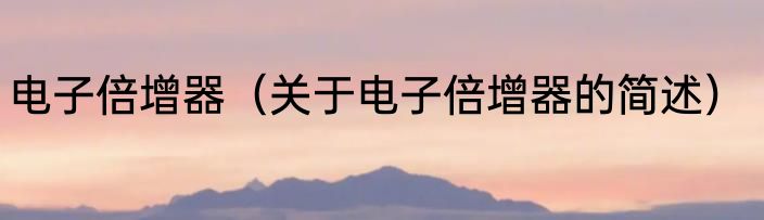 电子倍增器（关于电子倍增器的简述）
