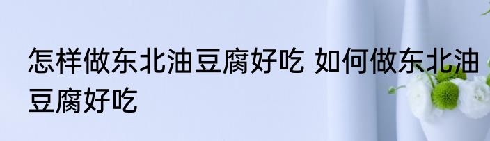怎样做东北油豆腐好吃 如何做东北油豆腐好吃
