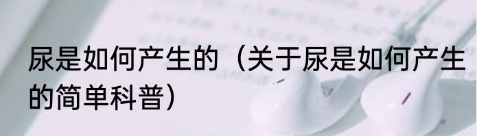 尿是如何产生的（关于尿是如何产生的简单科普）