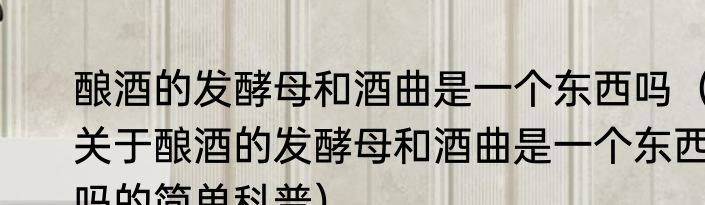 酿酒的发酵母和酒曲是一个东西吗（关于酿酒的发酵母和酒曲是一个东西吗的简单科普）