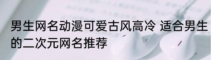 男生网名动漫可爱古风高冷 适合男生的二次元网名推荐