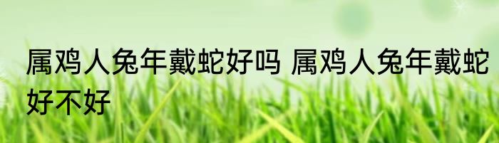 属鸡人兔年戴蛇好吗 属鸡人兔年戴蛇好不好