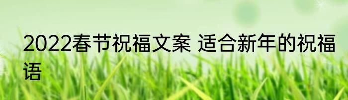 2022春节祝福文案 适合新年的祝福语