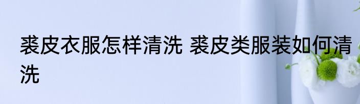 裘皮衣服怎样清洗 裘皮类服装如何清洗