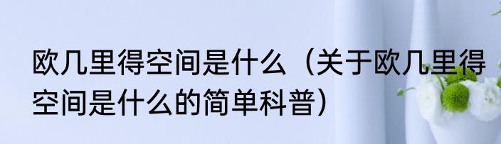 欧几里得空间是什么（关于欧几里得空间是什么的简单科普）