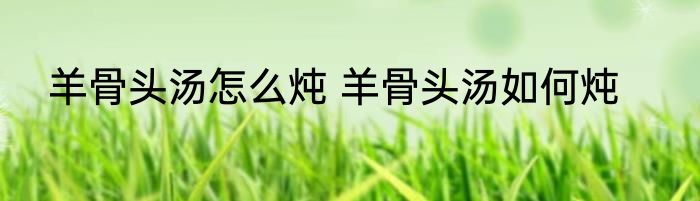 羊骨头汤怎么炖 羊骨头汤如何炖