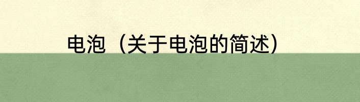 电泡（关于电泡的简述）