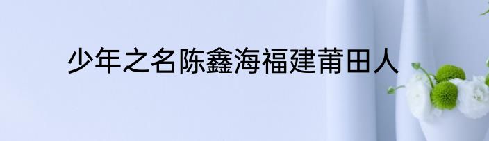 少年之名陈鑫海福建莆田人