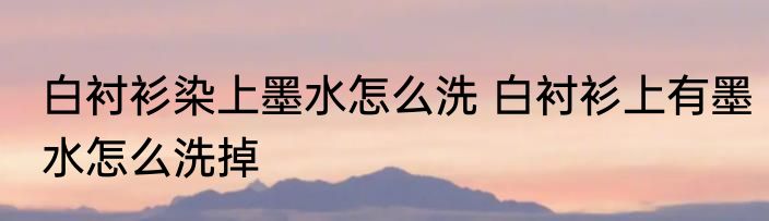 白衬衫染上墨水怎么洗 白衬衫上有墨水怎么洗掉