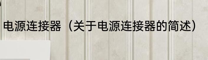 电源连接器（关于电源连接器的简述）