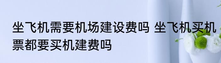 坐飞机需要机场建设费吗 坐飞机买机票都要买机建费吗
