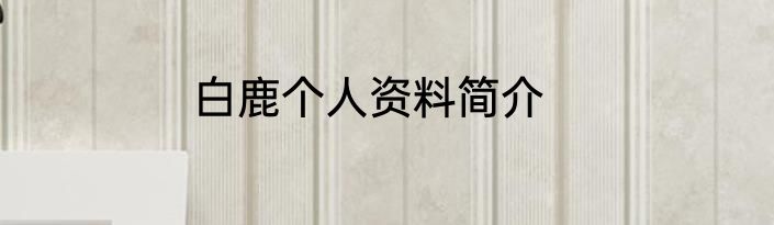 白鹿个人资料简介
