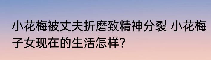小花梅被丈夫折磨致精神分裂 小花梅子女现在的生活怎样？