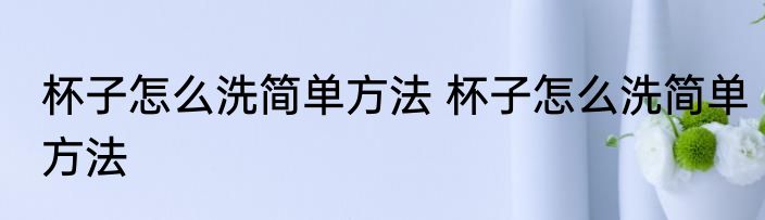 杯子怎么洗简单方法 杯子怎么洗简单方法