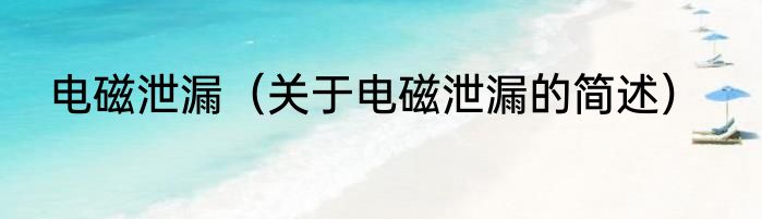 电磁泄漏（关于电磁泄漏的简述）