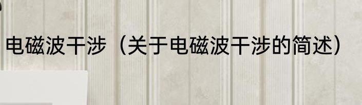 电磁波干涉（关于电磁波干涉的简述）