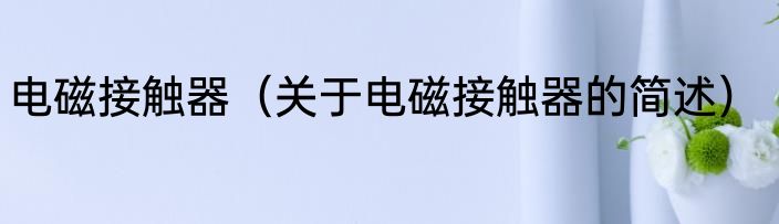 电磁接触器（关于电磁接触器的简述）