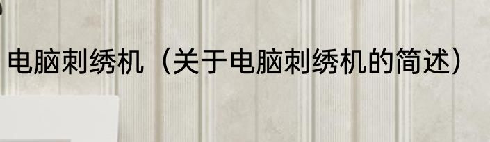 电脑刺绣机（关于电脑刺绣机的简述）