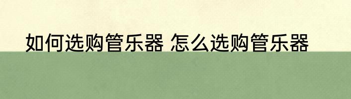 如何选购管乐器 怎么选购管乐器