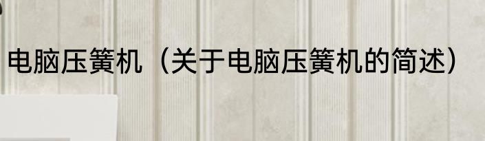 电脑压簧机（关于电脑压簧机的简述）