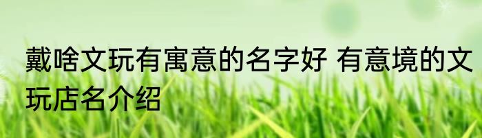 戴啥文玩有寓意的名字好 有意境的文玩店名介绍