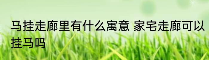 马挂走廊里有什么寓意 家宅走廊可以挂马吗