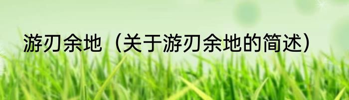 游刃余地（关于游刃余地的简述）