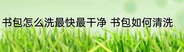 书包怎么洗最快最干净 书包如何清洗
