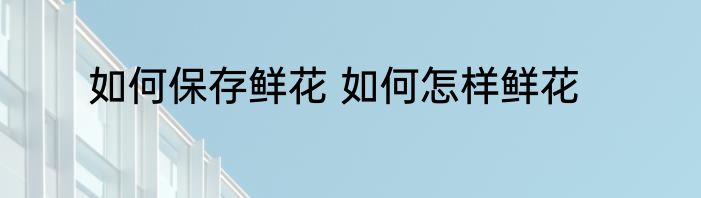 如何保存鲜花 如何怎样鲜花