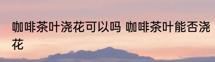 咖啡茶叶浇花可以吗 咖啡茶叶能否浇花
