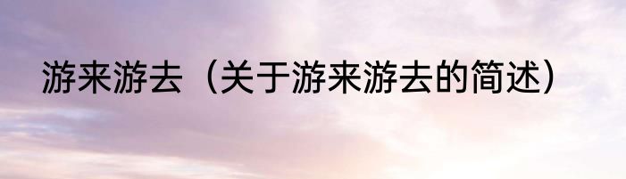 游来游去（关于游来游去的简述）