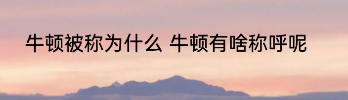 牛顿被称为什么 牛顿有啥称呼呢