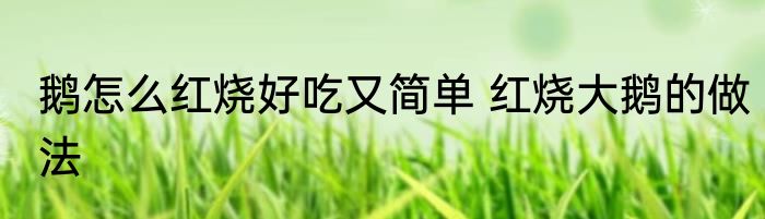 鹅怎么红烧好吃又简单 红烧大鹅的做法