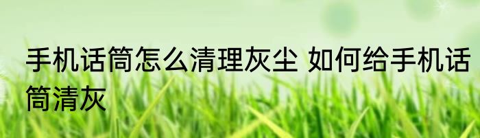 手机话筒怎么清理灰尘 如何给手机话筒清灰