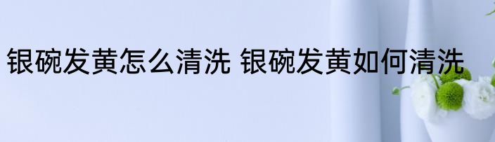 银碗发黄怎么清洗 银碗发黄如何清洗