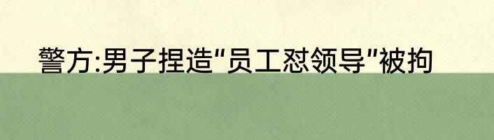 警方:男子捏造“员工怼领导”被拘