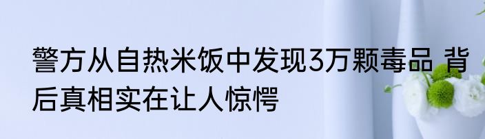 警方从自热米饭中发现3万颗毒品 背后真相实在让人惊愕