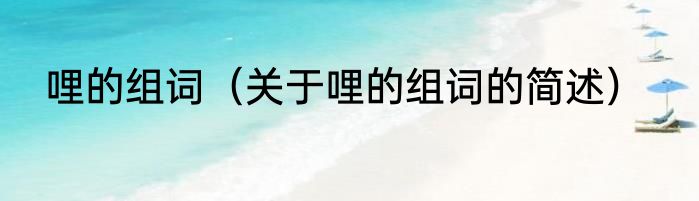 哩的组词（关于哩的组词的简述）