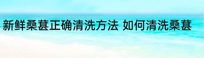 新鲜桑葚正确清洗方法 如何清洗桑葚
