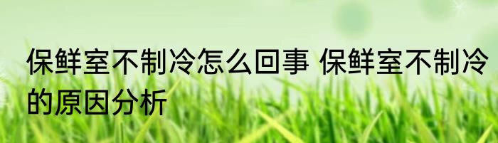 保鲜室不制冷怎么回事 保鲜室不制冷的原因分析
